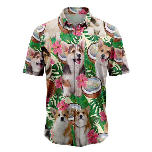 Pembroke Welsh Corgi Tropical Coconut G5731 Hawaiian Shirt