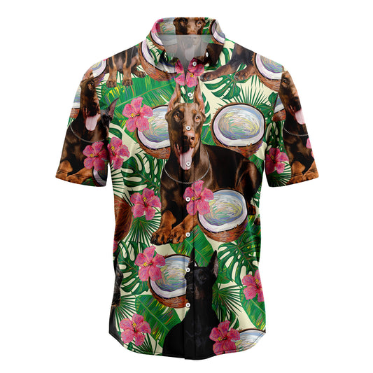 Doberman Pinscher Tropical Coconut G5731 Hawaiian Shirt