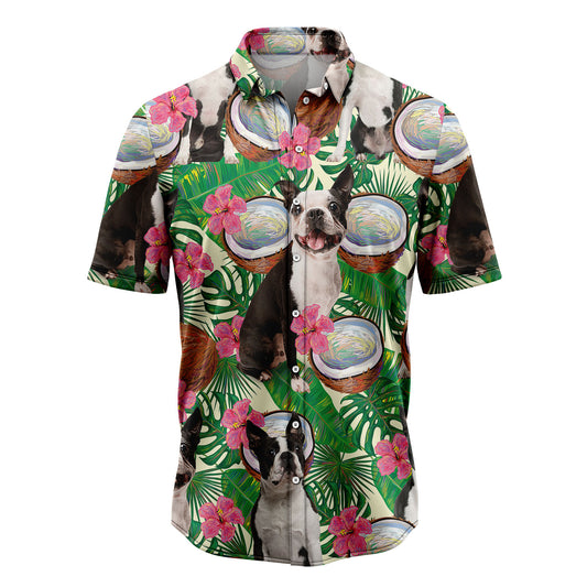 Boston Terrier Tropical Coconut G5731 Hawaiian Shirt