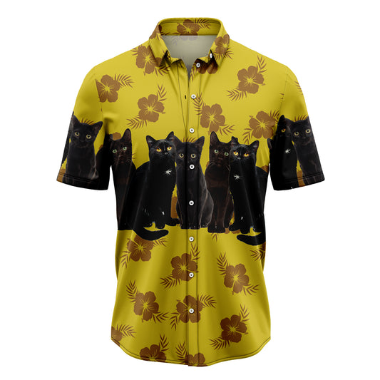 Tropical Black Cat TG5714 Hawaiian Shirt