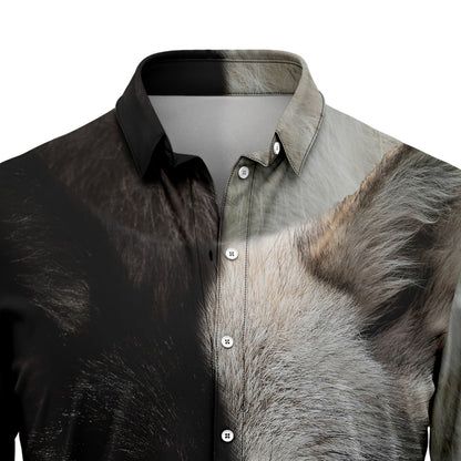 Wolf Black & White T3107 Hawaiian Shirt