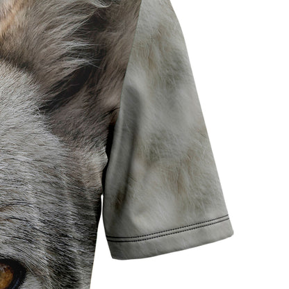 Wolf Black & White T3107 Hawaiian Shirt