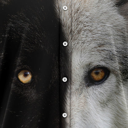 Wolf Black & White T3107 Hawaiian Shirt