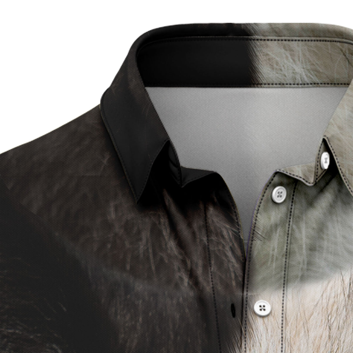 Wolf Black & White T3107 Hawaiian Shirt