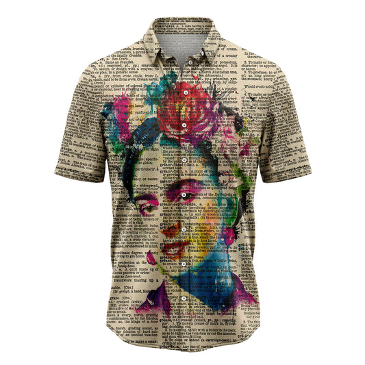 Frida Kahlo Upcycled Dictionary G5804 Hawaiian Shirt