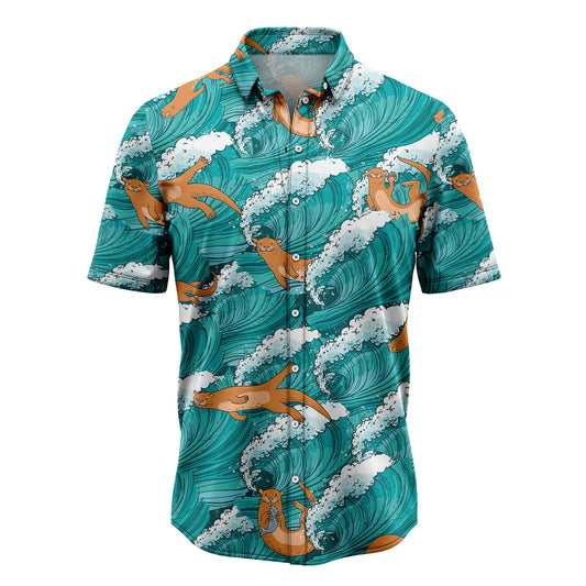 Otter Sea Waves G5730 Hawaiian Shirt