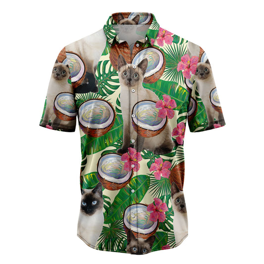 Siamese Cat Tropical Coconut G5729 Hawaiian Shirt