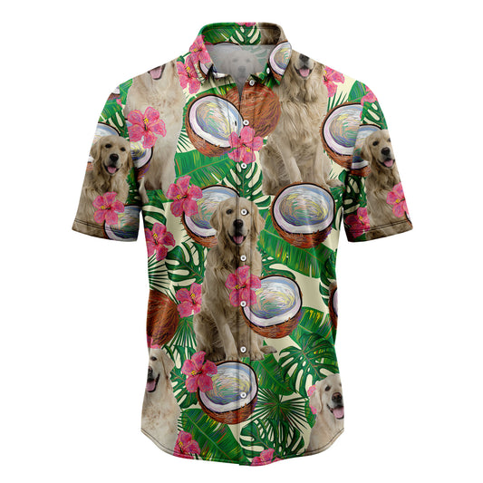 Golden Retriever Tropical Coconut G5729 Hawaiian Shirt