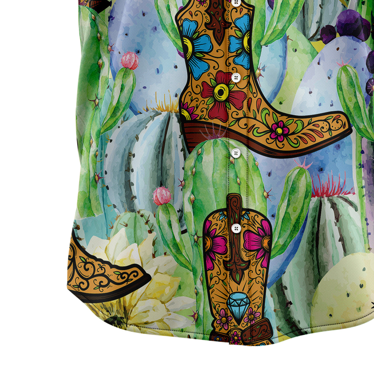 Cowboy and Cactus D1007 Hawaiian Shirt