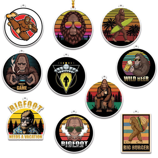 Bigfoot Christmas Personalizedwitch Christmas Ornaments Set