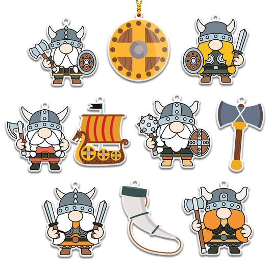 Gnome Viking Personalizedwitch Christmas Ornaments Set