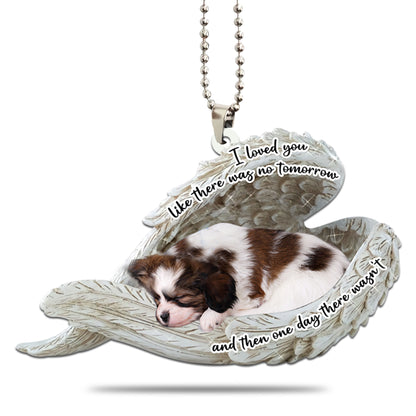Papillon Sleeping Angel Dog Personalizedwitch Flat Car Memorial Ornament