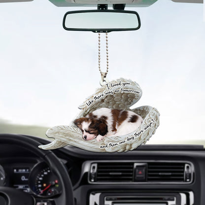 Papillon Sleeping Angel Dog Personalizedwitch Flat Car Memorial Ornament