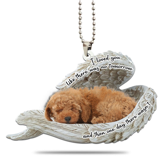 Poodle Sleeping Angel Personalizedwitch Flat Car Ornament