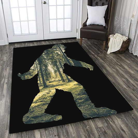 Sasquatch Bigfoot Silhouette - Rectangle Rug