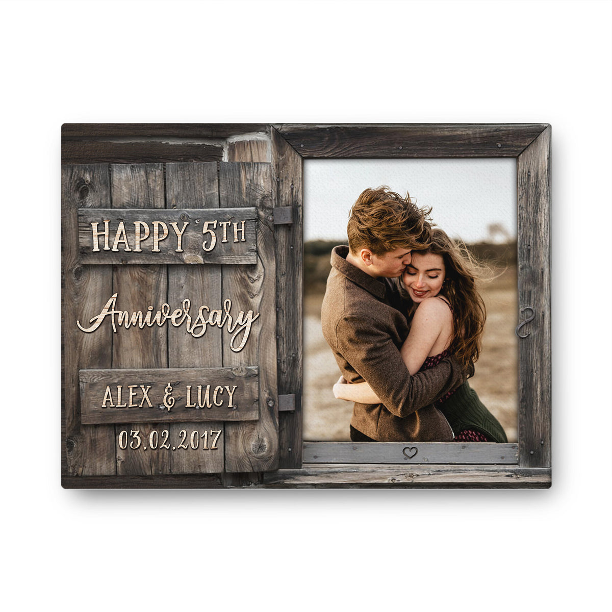 Happy 5th Anniversary Window Custom Image Anniversary Canvas