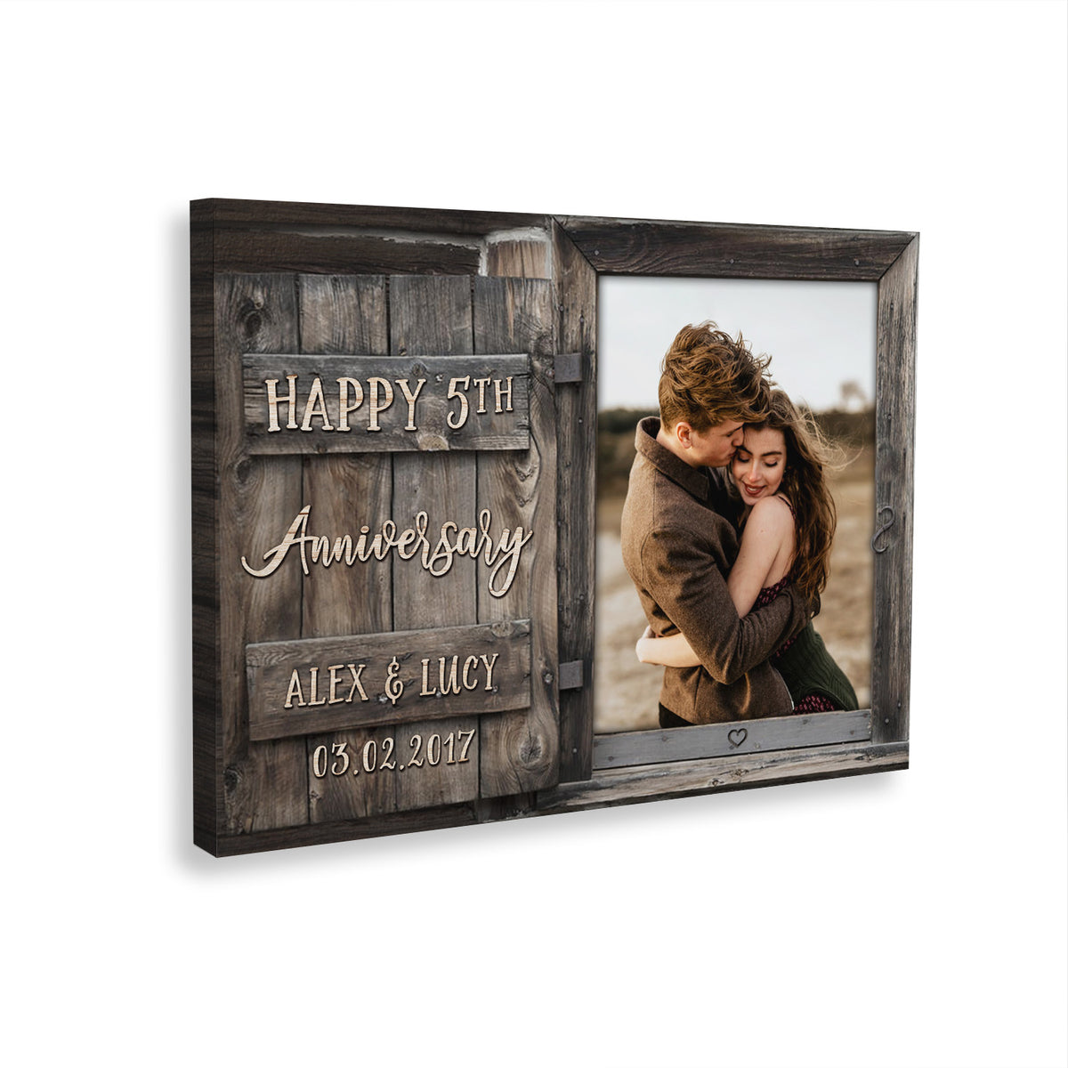 Happy 5th Anniversary Window Custom Image Anniversary Canvas