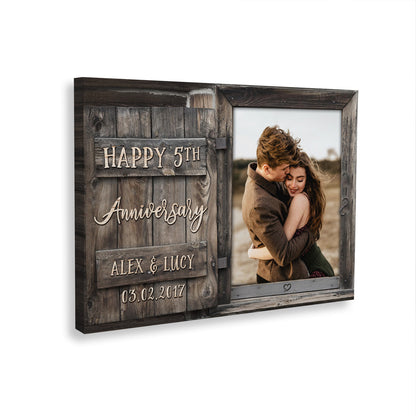 Happy 5th Anniversary Window Custom Image Anniversary Canvas