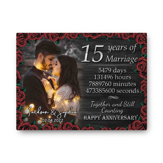 Happy 15th Anniversary Custom Image Anniversary Canvas Valentine Gifts