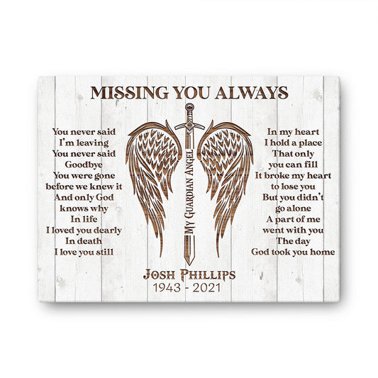 Missing You Always Memorial Personalized Canvas