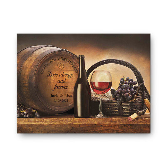 Happy 50th Anniversary Barrel Anniversary Canvas Valentine Gifts
