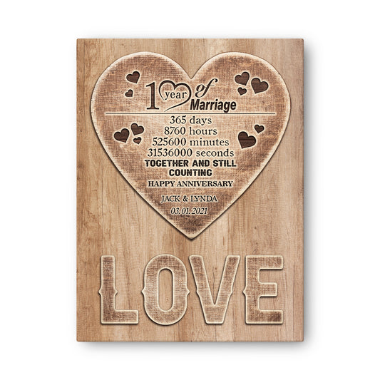 1 Year Wedding Anniversary Love Anniversary Personalized Canvas