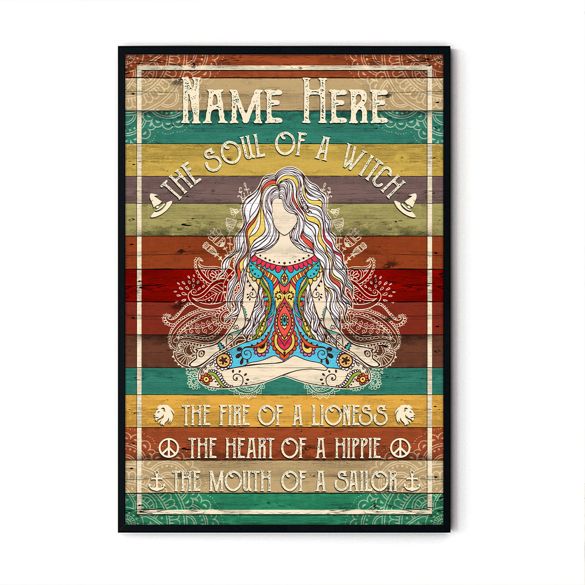 Yoga The Soul Of A Witch- Personalizedwitch Vertical Poster  For Yoga Lovers