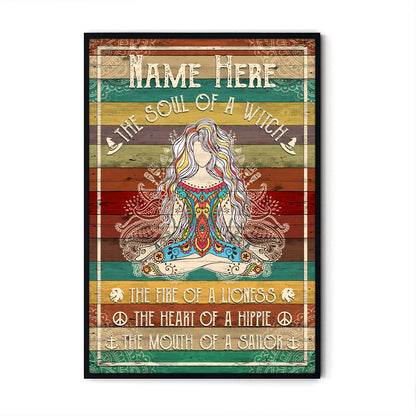Yoga The Soul Of A Witch- Personalizedwitch Vertical Poster  For Yoga Lovers