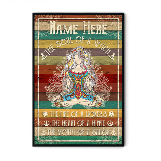 Yoga The Soul Of A Witch- Personalizedwitch Vertical Poster  For Yoga Lovers