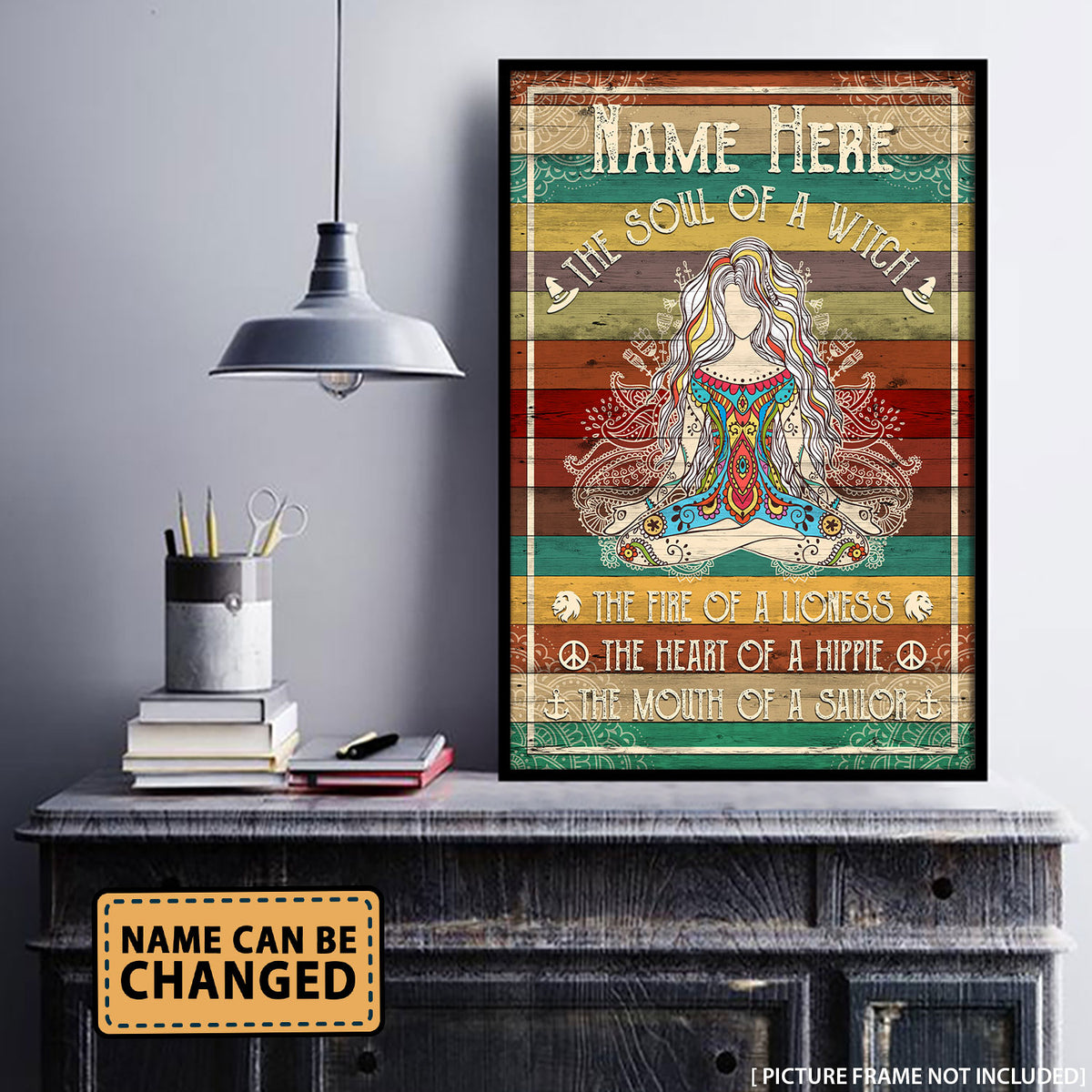 Yoga The Soul Of A Witch- Personalizedwitch Vertical Poster  For Yoga Lovers