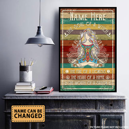 Yoga The Soul Of A Witch- Personalizedwitch Vertical Poster  For Yoga Lovers