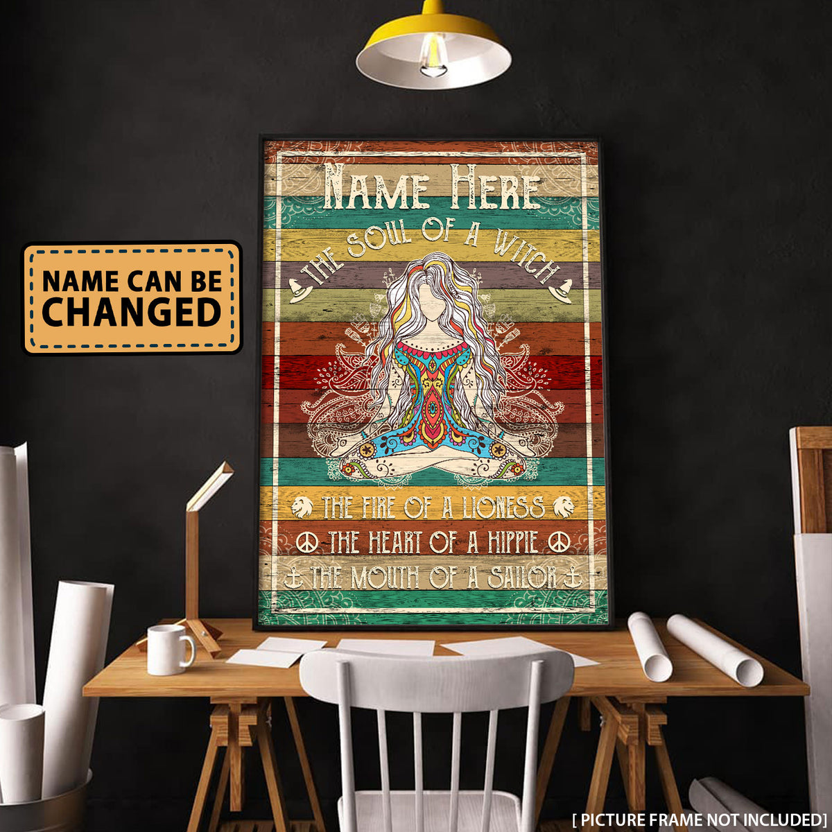 Yoga The Soul Of A Witch- Personalizedwitch Vertical Poster  For Yoga Lovers
