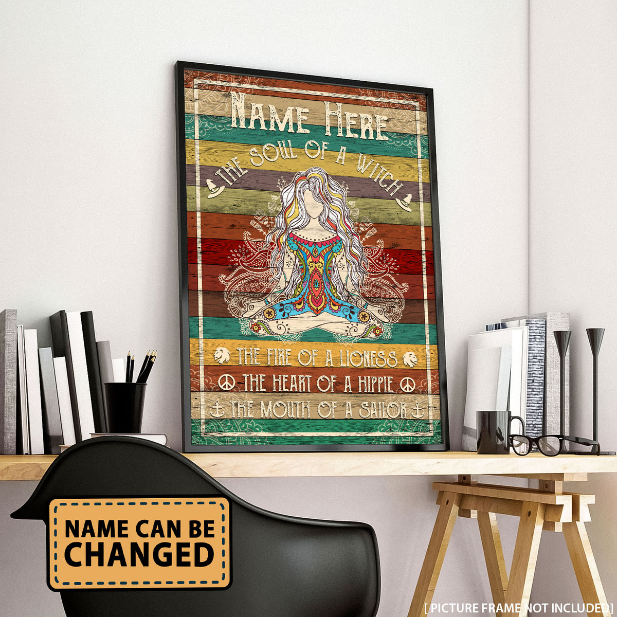 Yoga The Soul Of A Witch- Personalizedwitch Vertical Poster  For Yoga Lovers