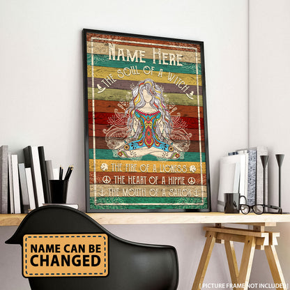 Yoga The Soul Of A Witch- Personalizedwitch Vertical Poster  For Yoga Lovers