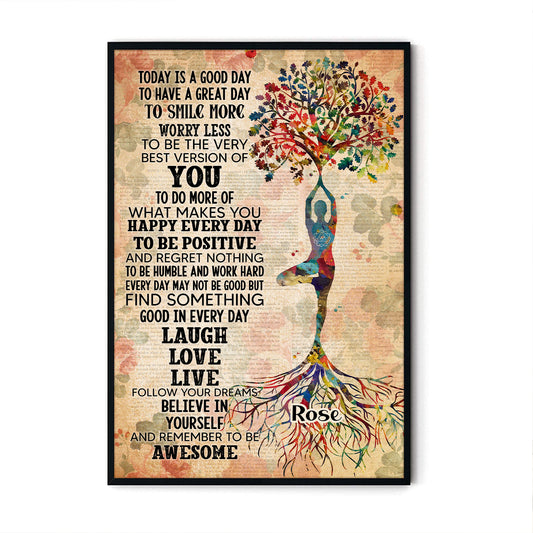 Yoga Today Is A Good Day Personalizedwitch Vertical Poster