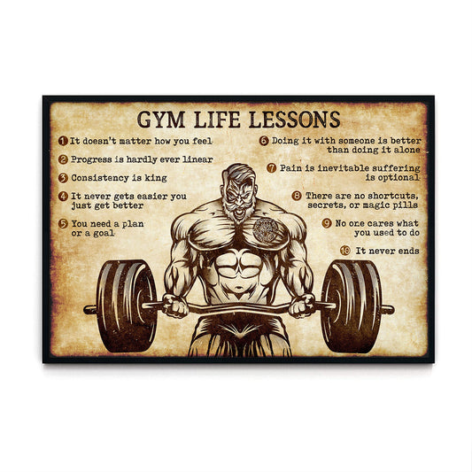 Gym Life Lessons - Personalizedwitch Horizontal Poster  For Gymer