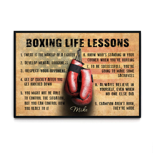 Boxing Life Lessons Flag US Personalized Poster