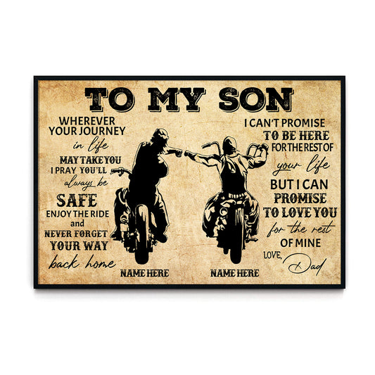 Wanderlust To My Son Wherever Your Journey Personalizedwitch Poster