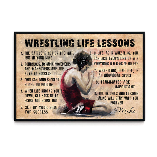 Wrestling Life Lessons Personalized Poster