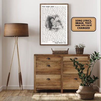Song Lyrics Custom Image Gift For Mom Vertical Poster