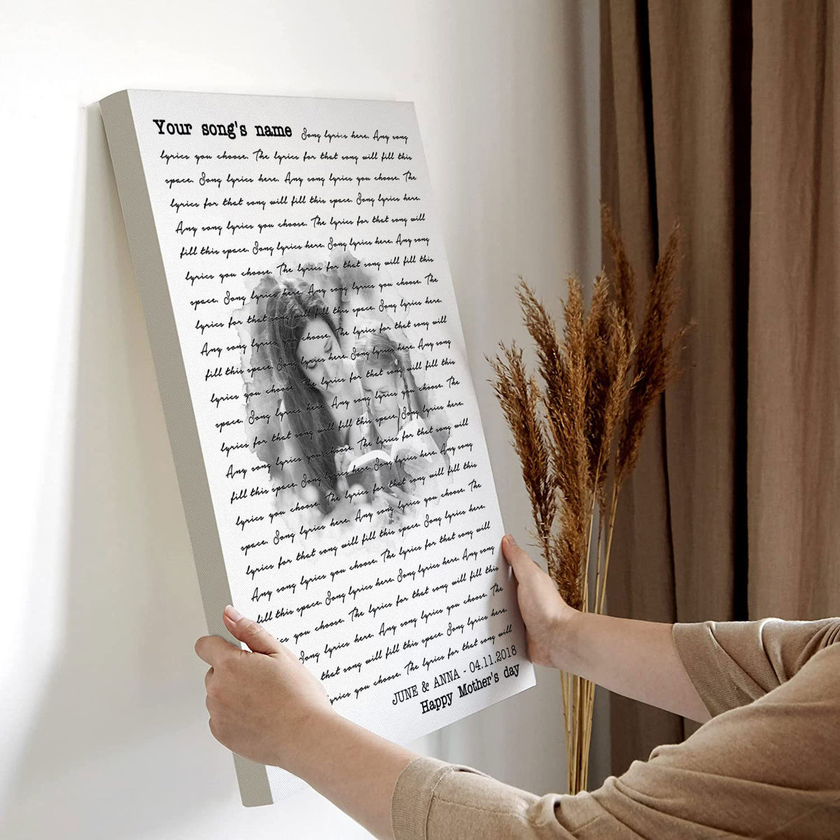 Song Lyrics Custom Image Gift For Mom Vertical Poster