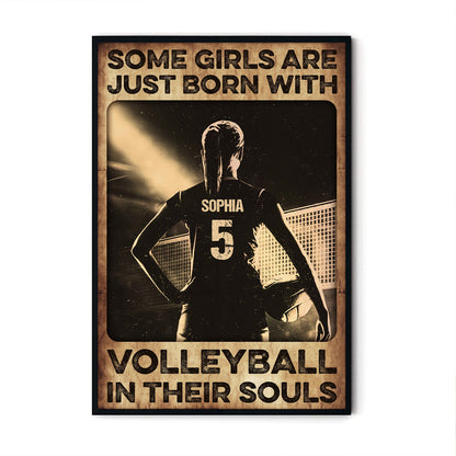 Volleyball Some Girls Are Just Born Personalizedwitch Poster