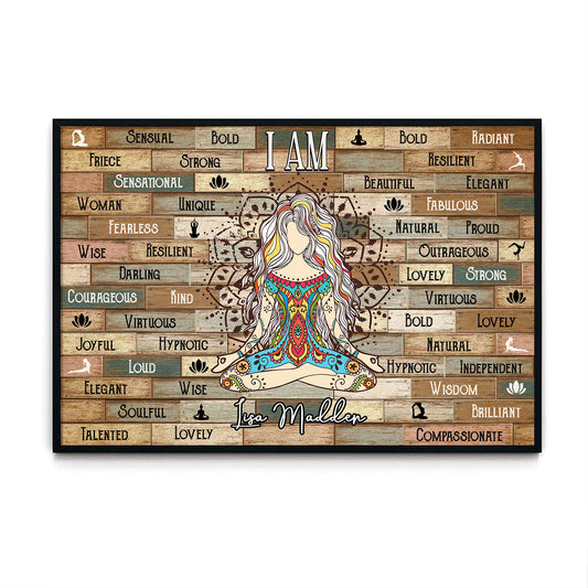 Yoga I Am Custom Name Personalizedwitch Horizontal Poster