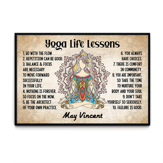 Yoga Life Lessons - Personalizedwitch Horizontal Poster  For Yoga Lovers