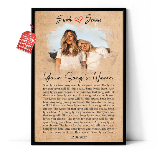 Song Lyrics Custom Image Gift For Best Friends Vertical Poster