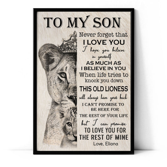 To My Son Never Forget That I Love You Personalized Poster