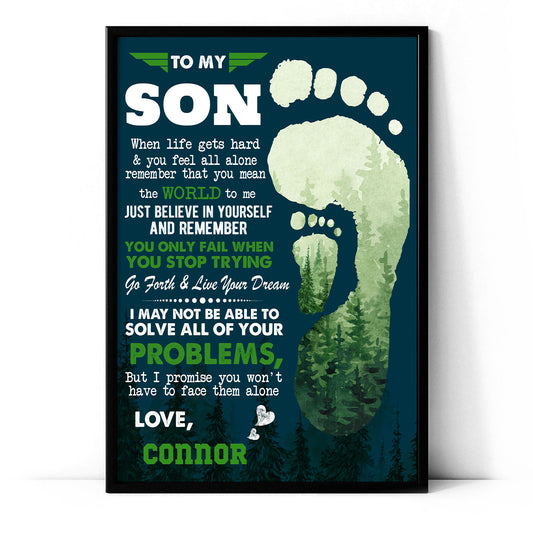 When Life Gets Hard Forest Personalized Poster Gifts For Son From Dad