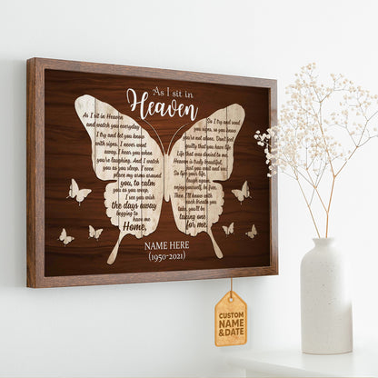 As I Sit In Heaven Butterfly Beauty Personalized Print Art Wall
