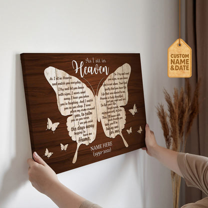 As I Sit In Heaven Butterfly Beauty Personalized Print Art Wall