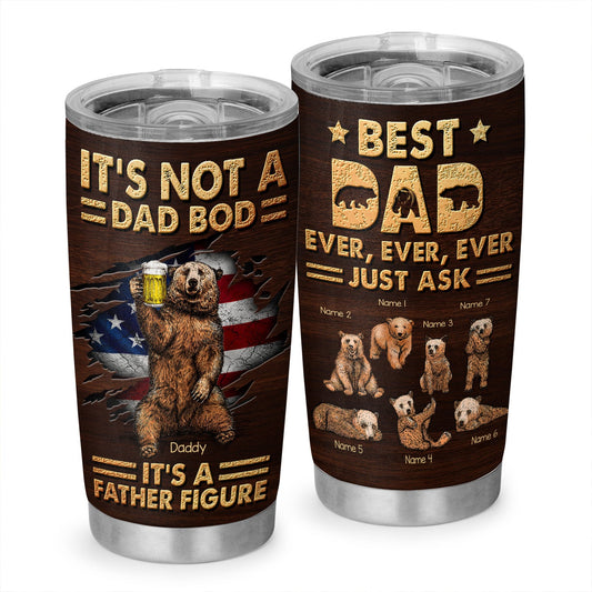Dad Bod Best Dad Ever Papa Bear Personalized 20Oz Tumbler